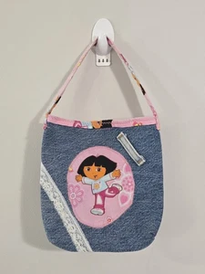 Dora The Explorer Handmade Stitched Denim Kid's Top Handle Handbag  - Picture 1 of 6