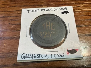 Vintage Galveston Texas Casino Poker Chip. Turf Athletic Club molto raro! - Foto 1 di 2