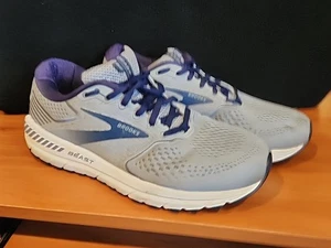 Brooks Beast 20 Shoes Gray Blue Running Walking Gym Adult Men's 9 2E EE - Picture 1 of 6