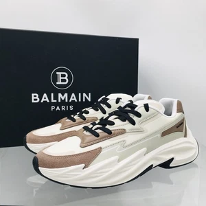 Balmain Run-Row - Crema/Bianco - Sneakers da uomo in pelle taglia EU 41 US 8 Medium - Foto 1 di 21