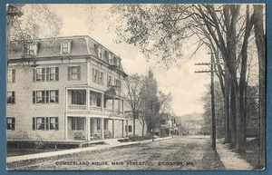 285  Vint c1910 Postcard Cumberland House Unpaved Main Street Bridgton Me Maine - Picture 1 of 1