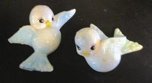 Vintage blaue Keramik Vogel Wandtafeln Lefton Norcrest Japan kitschig Kitsch 50er MCM - Bild 1 von 9