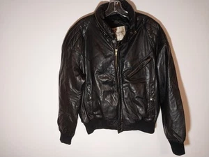 Giacca da motociclista vintage Berman's in pelle nera da uomo taglia 44 - Foto 1 di 10