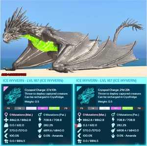 Ice Wyvern Mating Pair - Monster - Ark Survival Ascended PVE ASA - Picture 1 of 2
