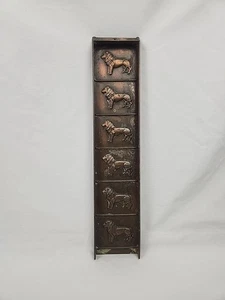 Vintage Kupfer Schokolade Süßigkeiten Form 6 Löwen 15" zum Aufhängen  - Bild 1 von 6