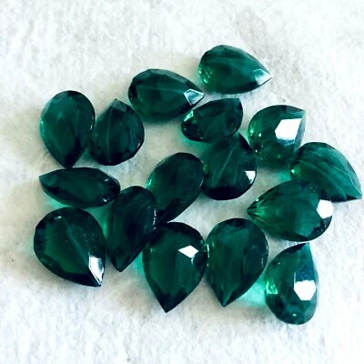 AL1004 винтажные немецкие стеклянные груши 16x12 мм изумруд «с дефектами» граненые без фольги (16) - Изображение 1 из 2