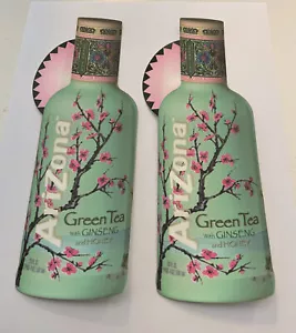2 Vintage Arizona Promo Sticker 9” Bottle Iced Tea Ginseng Green Tea NOS Decal - Picture 1 of 4