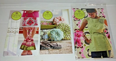 Lot 3 Amy Butler patterns Anna Tunic In Town Bags Midwest Mod Pillows - Image 1 of 2