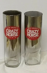 2 Vintage MGM Grand Hotel Crazy Horse Silver Fade Mirrored High Ball Glasses.   - Picture 1 of 9