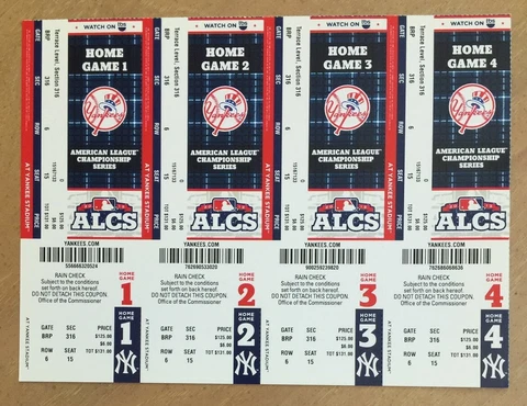 DEREK JETER 200TH POST SEASON HIT BROKEN ANKLE - 2012 ALCS FULL TICKETS YANKEES Cover
