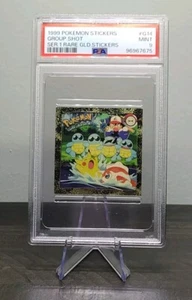 1999 Pokemon Artbox Stickers Series 1 Rare Gold Group Shot #G14 Low Pop PSA 9 - Picture 1 of 2
