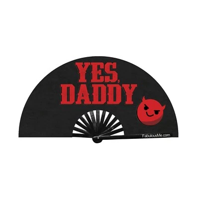 Ventilador Yes Daddy UV Glow ventilador de bambú clack de FabulousMe® para fiestas y circuito Foto 1 de 2