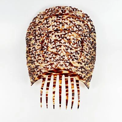 Vintage Spanish Mantilla Peineta Hair Comb Floral Scroll Oversized - Image 1 of 4