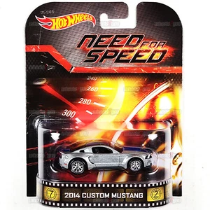 Hot Wheels 2014 CUSTOM MUSTANG silver Need for Speed Retro Ent 1:64 Ford BDT87 - Picture 1 of 2
