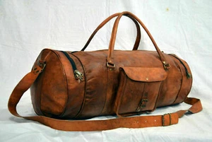 Equipaje de viaje de cuero real de todos los tamaños vintage durante la noche... - Imagen 1 de 4