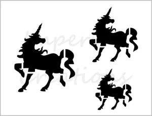 Hoja reutilizable Unicornio Caballo #1 3 Tamaños Fantasía Mística 8,5"" x 11"" S827 - Imagen 1 de 2
