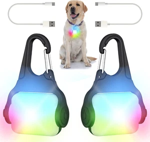 Dog Lights for Night Walking – Color Changing, 4 Modes, Rechargeable, 2 Pack - Picture 1 of 7