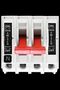 SQUARE D 100 AMP FOUR POLE MAINS SWITCH DISCONNECTOR QO4-100M - Picture 1 of 6