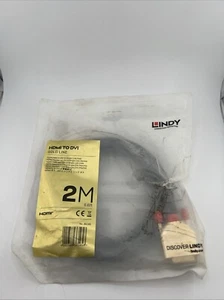 LINDY 2m HDMI to DVI-D Cable Gold Line - Afbeelding 1 van 4