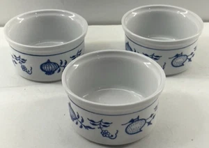 Kahla Ramekins White Blue German Democratic Republic Porcelain Kitchen Culinary - Picture 1 of 4