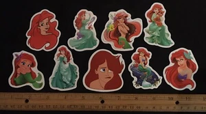 THE LITTLE MERMAID * ARIEL Stickers Disney Princess Lot of 9 pieces NEW - Picture 1 of 1