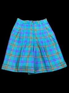 Vtg Talbots Wool Dress Vtg Wool Shorts-Women Sz 8- plaid-Pleated/Cuffed - Picture 1 of 8