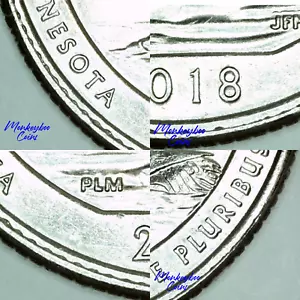 2018 P Voyageurs ATB Quarter - Reverse Collar Clash - Rare Mint Error - Picture 1 of 9