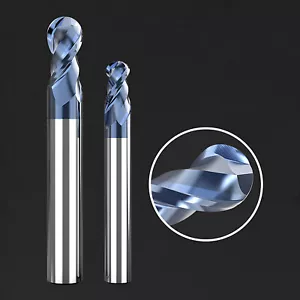 2 Flute R0.5-R10 Carbide Tapered Ball Nose End Mill CNC Cutting Router Bit - Picture 1 of 6