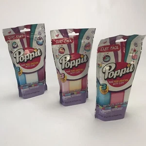 Poppit Soft n Lite Air Dry Modelling Clay X3 Packs Of Mixed Colours 9 In Total - Picture 1 of 11