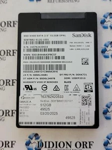 SANDISK X400 512GB 2.5" SATA SSD SD8TB8U512G1001, Grade A, SKU 9889 - Afbeelding 1 van 2