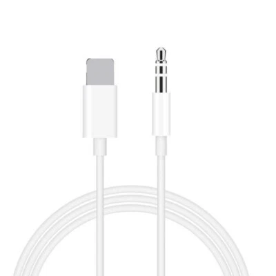 For Car Stereo 8pin to 3.5mm 1m 3ft For iPhone AUX Cord Cable White AUX Audio - Image 1 of 4