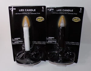 WALMART HALLOWEEN LED KERZEN PAAR WEISS SCHWARZ 100 STUNDEN BATTERIE AUTO TIMER - Bild 1 von 8