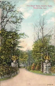 Somerville NJ The Eagle Gate, Duke's Park Divided Back Postcard Posted 1910 - Picture 1 of 2