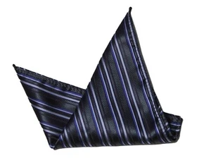 Gascoigne Pocket Square Gray Blue Striped Men's - Picture 1 of 1