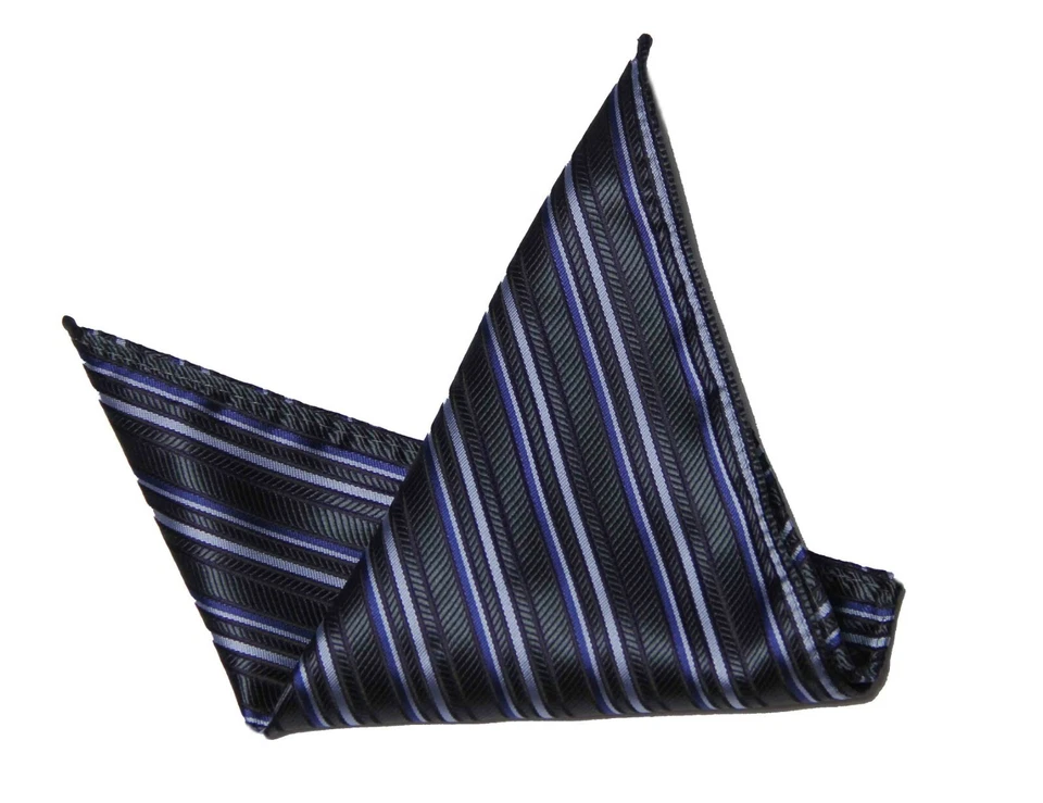 Gascoigne Pocket Square Gray Blue Striped Men's - Image 1 of 1