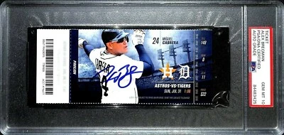ALEX BREGMAN Signed Auto 1st MLB Hit Full Ticket 7/31/16 Graded PSA/DNA 10 GEM - Image 1 of 4