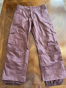 Burton Snowboard Snow Ski Winter Stow Cargo Pants Small Short Burgundy Women’s - Picture 1 of 24