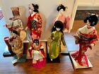 Japanese Doll Lot 7 Kyugetsu Geisha Kimono Yamaha Korea Drum Horse Fan 17” Kak