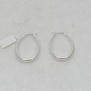premier designs jewelry high polished silver plated hoops drop dangel earrings - Picture 1 of 1