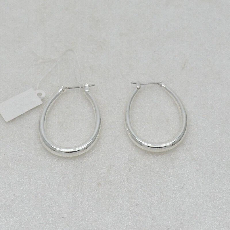 Premier Design Joyería Alto Pulido Plateado Aros Gota Pendientes Dangel Foto 1 de 1