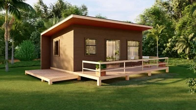 20' x 30' Wood Cabin Building Plans – Spacious Layout, Porch, Bedroom, and More - Image 1 of 4