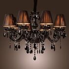 Crystal Chandelier Black Chandelier With Lamp Shades Pendant Lamps 6 -12 Lights
