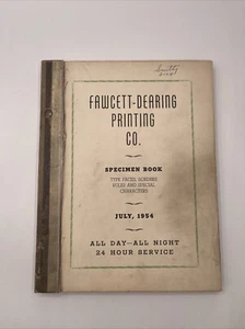 Fawcett-Dearing Printing Co. Probenbuch Typ Gesichter, Randregeln - 1954 - Bild 1 von 7