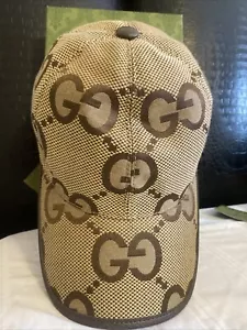 GUCCI CANVASS BASEBALL HAT WITH AdjustedStrap ADJUSTABLE-STRAP W WEB Size M/L - Picture 1 of 14
