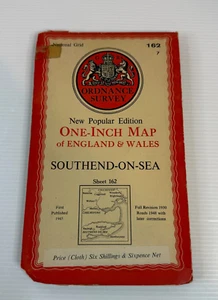 Vintage One Inch Ordnance Survey Map Sheet 162 Southend-On-Sea 1948 Cloth - Picture 1 of 5