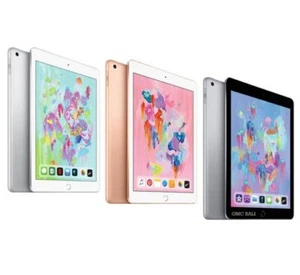 Apple iPad 6th Gen 9.7" 32GB 128GB Silver Gold Gray WiFi or Cellular - Very Good - Picture 1 of 4