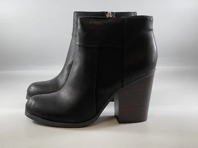 Kenneth Cole Boots Womens 5.5 Black Side Zip Block Heel Ankle Booties READ - Image 1 of 4