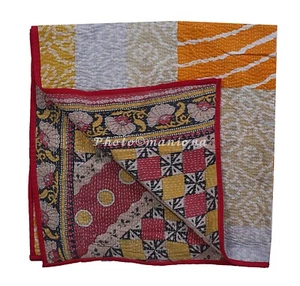 Kantha Baby Quilt ,Colorful Baby Floral Blanket Handmade Shower Gift,Toddler bed - Picture 1 of 3