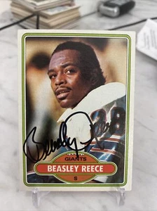BEASLEY REECE Signed Autographed 1980 Topps #374 NY Giants North Texas State - Picture 1 of 1