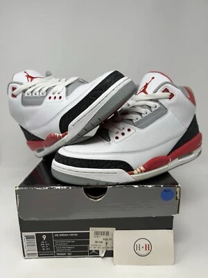 Air Jordan 3 Retro Fire Red 2007 Size 9 136064-161 Authentic Vintage Rare  - Image 1 of 4